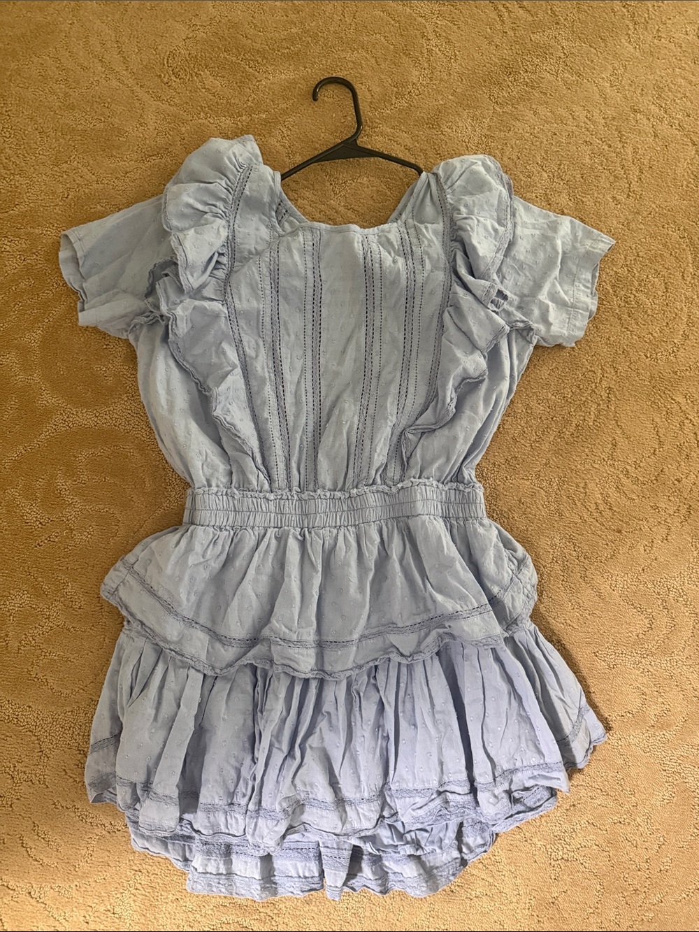 LoveShackFancy Light Blue Ruffled Mini Dress worn once - Picture 9 of 11